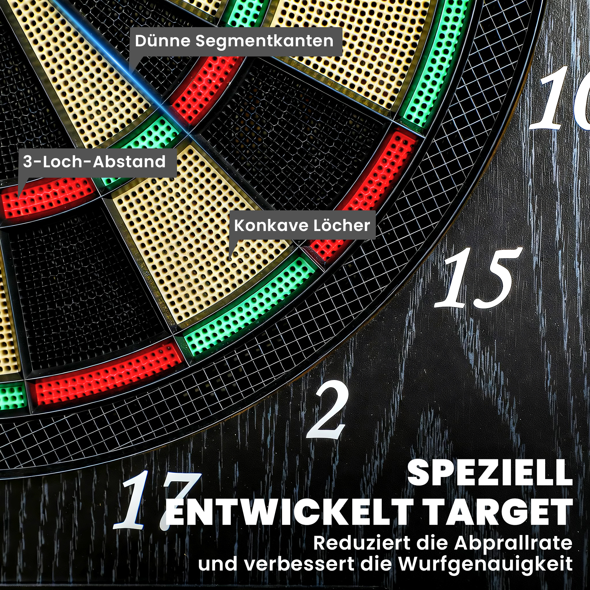 elektronische Dartscheibe E Dartboard mit Türen Holzoptik LED Anzeige Sprachansagen 6 Dartpfeile, 24 Ersatzspitzen