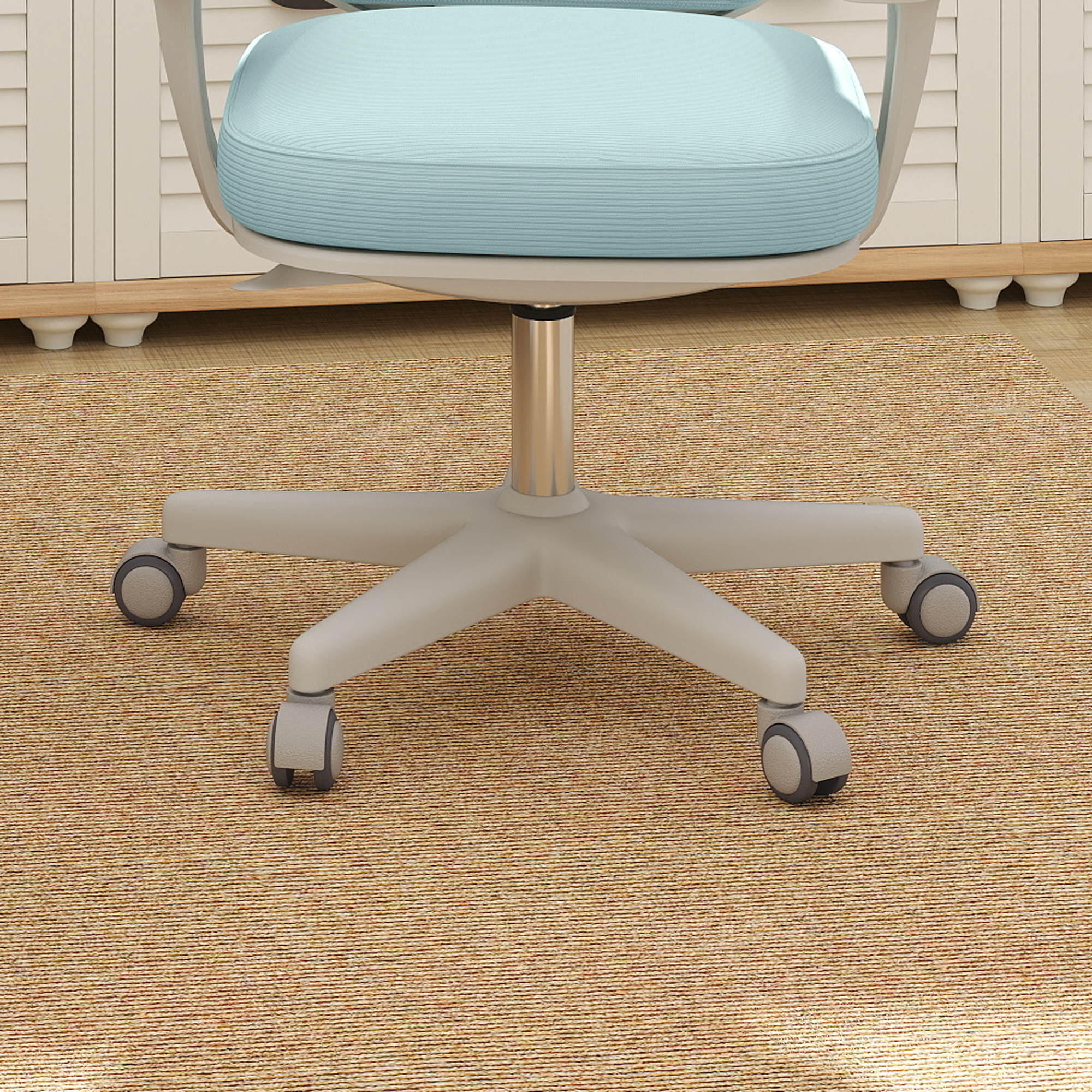Bürostuhl, Ergonomisch Schreibtischstuhl mit Drehfunktion, Höhenverstellbar 55 x 48 x 82,5-94,5 cm Grün