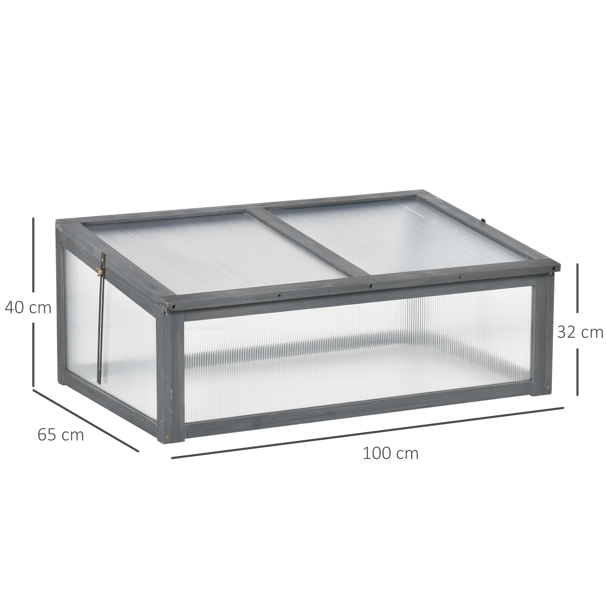 Mini-Gewächshaus, Kleines Gewächshaus für den Garten, mit PC-Platten, Gute Lichtdurchlässigkeit, 100L x 65B x 40H cm