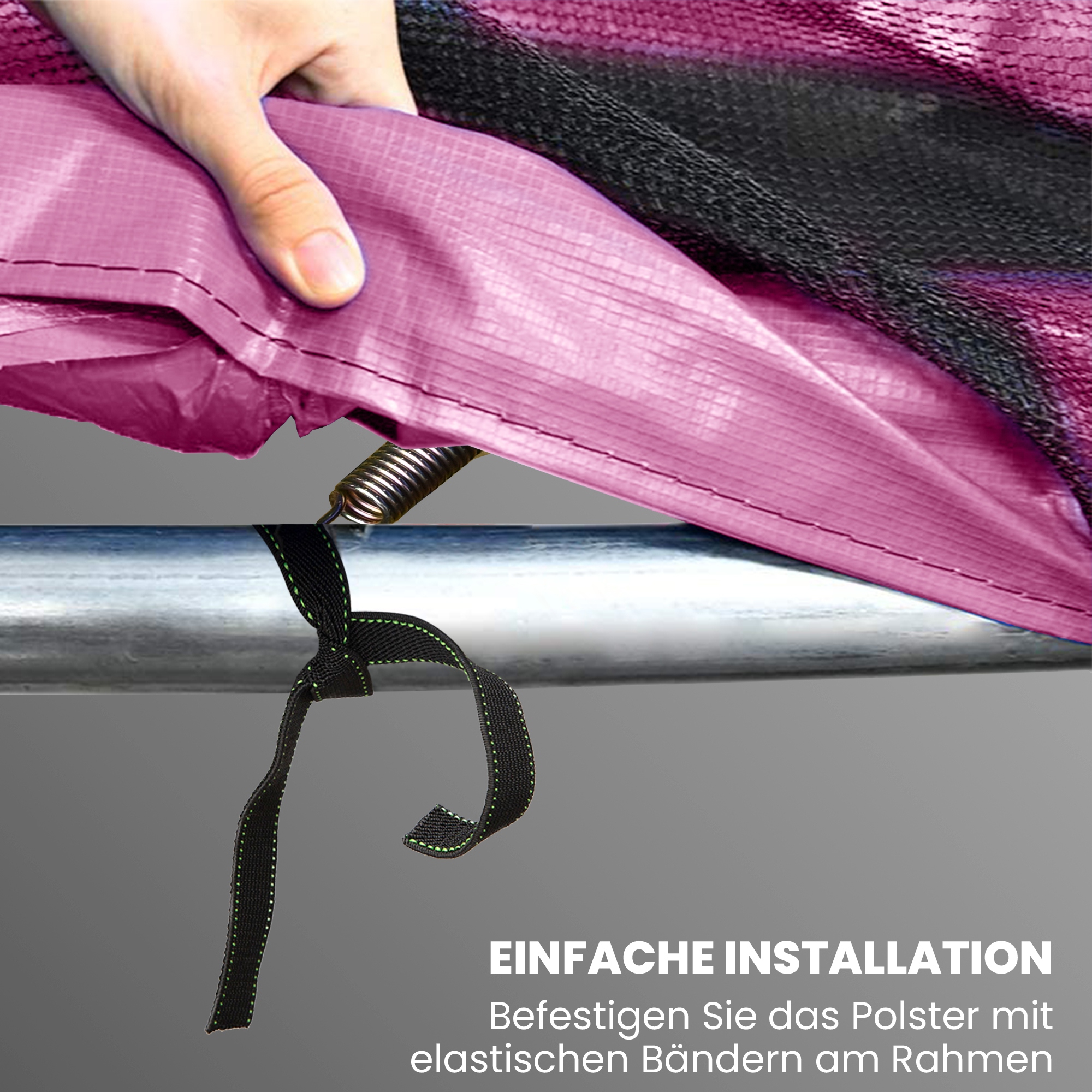 Ersatz-Randabdeckung für Trampoline, wasserfest, reißfest, Ø366 cm, Rosa