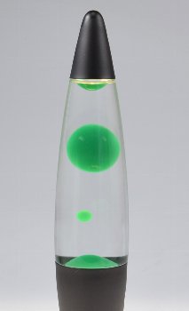 Lavalampe "CTL-BLEEN" 40cm, Wasser: Klar, Wachs: Grün, Body: Schwarz