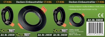 Einbaustrahler "CT-K86" Kunstoff, Ø 86mm / für 50mm Lampen, schwarz
