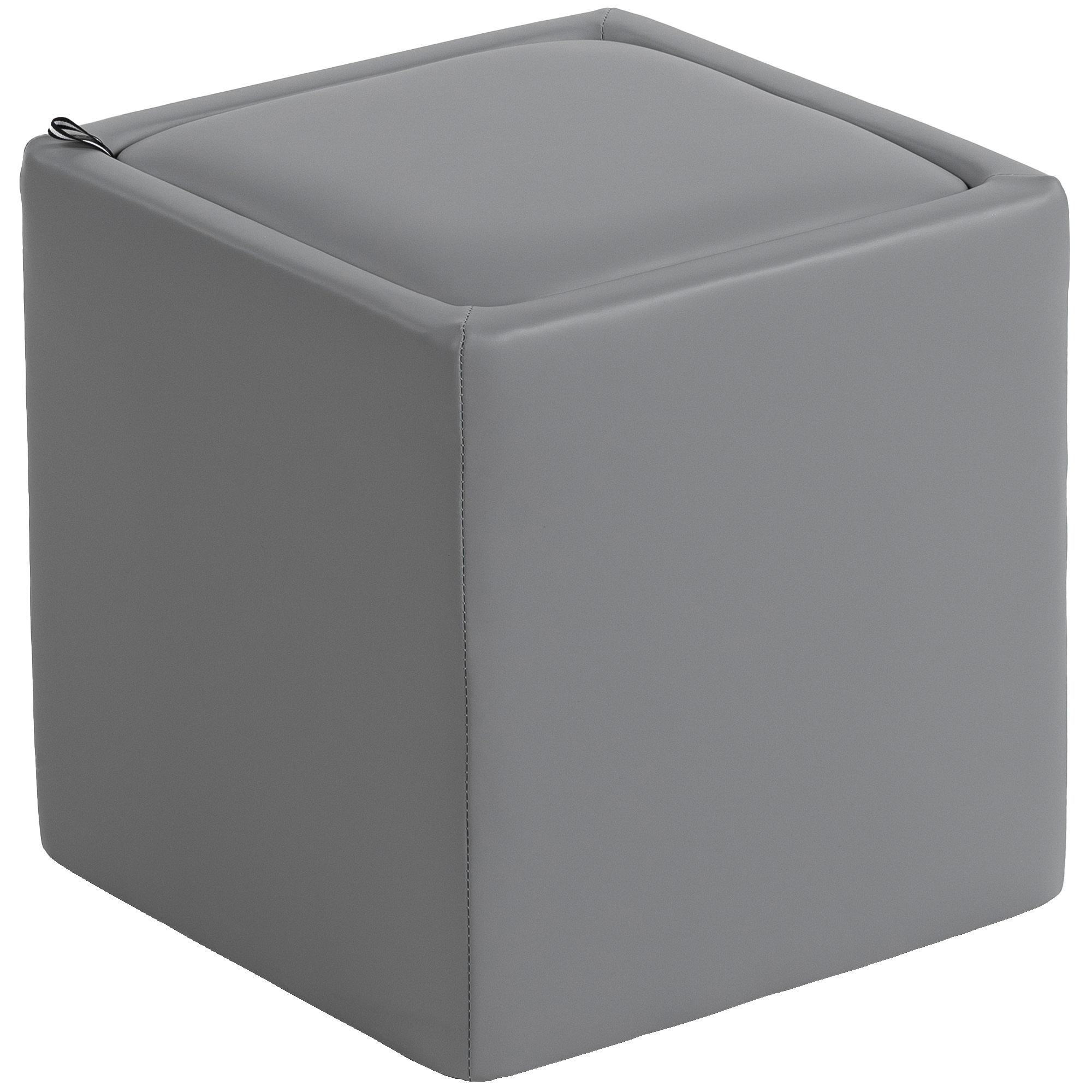 Sitzhocker mit Stauraum Hocker mit Deckel, Quadratischer Fußhocker Sitzwürfel Kunstleder 40 x 40 x 40 cm Grau