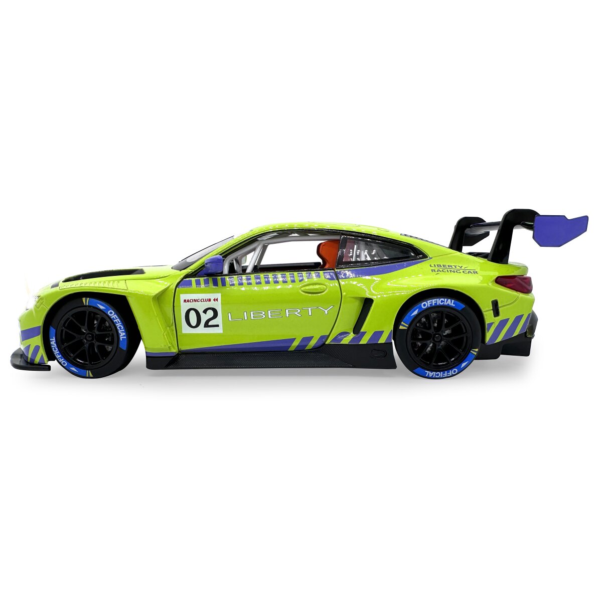 BMW M4 GT3 Diecast 1:24 grün inkl. Knopfzellen