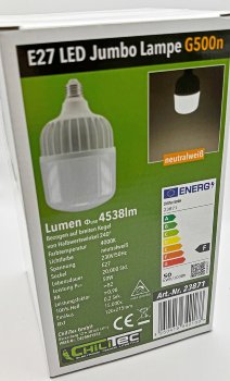LED Jumbo Lampe E27 50W "G500n", 4538lm, 4000K,neutralweiß, ØxH 12x21,5cm