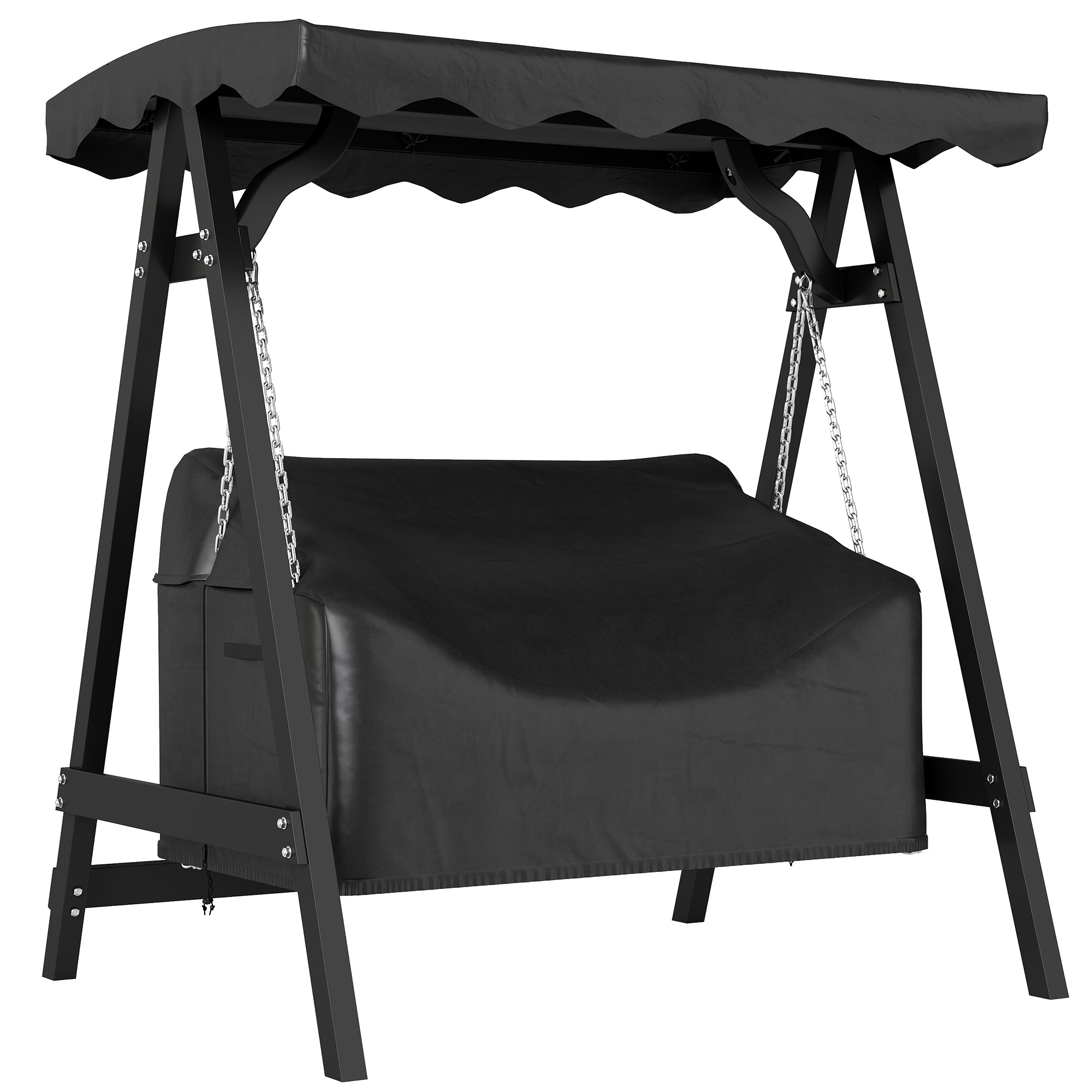 2-Sitzer Gartenschaukel-Abdeckung, wasserdichte Schutzhülle, winddicht und UV-beständig, 420D Oxford-Stoff