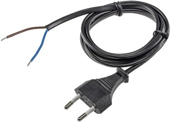 Netzkabel Euro, blankes Ende, 1,5m - H03VVH2-F2 0,75 mm² 2,5A/250V schwarz Netzkabel Euro, blankes Ende, 1,5m - H03VVH2-F2 0,75 mm² 2,5A/250V schwarz