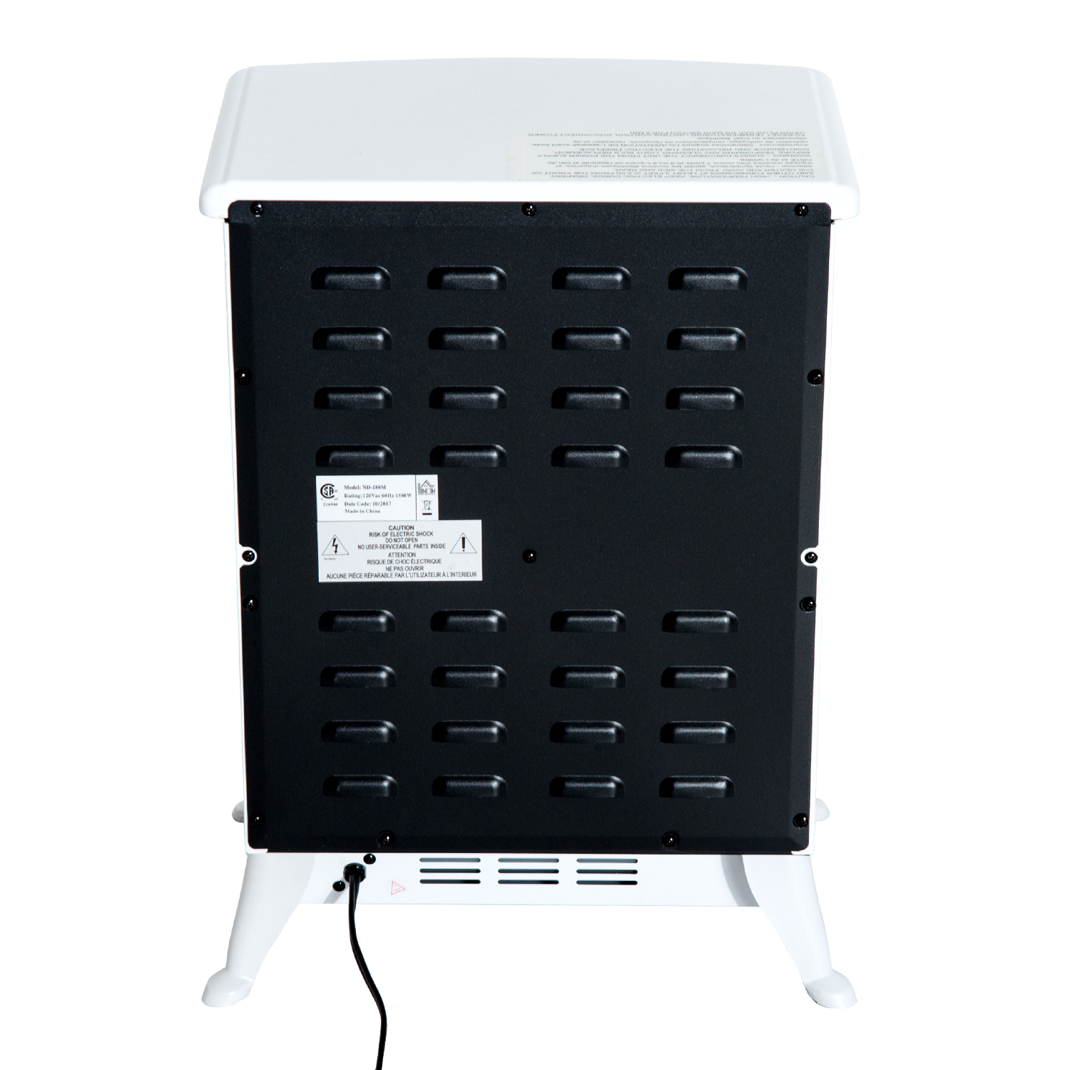 Elektrokamin mit Heizung, elektrischer Kamin mit LED Flammeneffekt, 950/1850W Dekokamin mit Thermostat, elektrisch Kaminfeuer mit Überhitzungs-Schutz, Kaminofen, Weiß