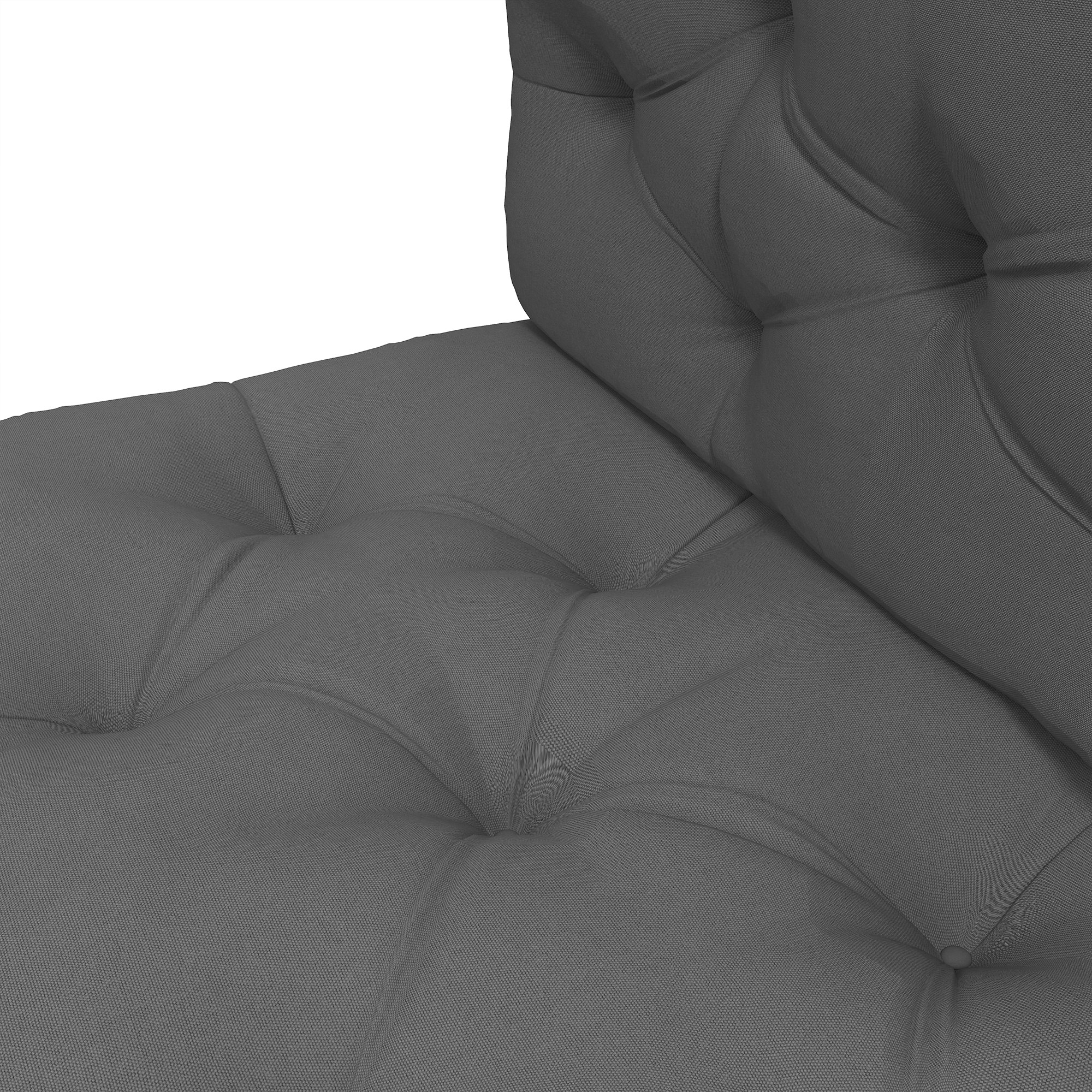 Sitzpolster Sitzkissen Polsterauflage, mit Knopfheftung, 120 x 80 x 12 cm, Grau