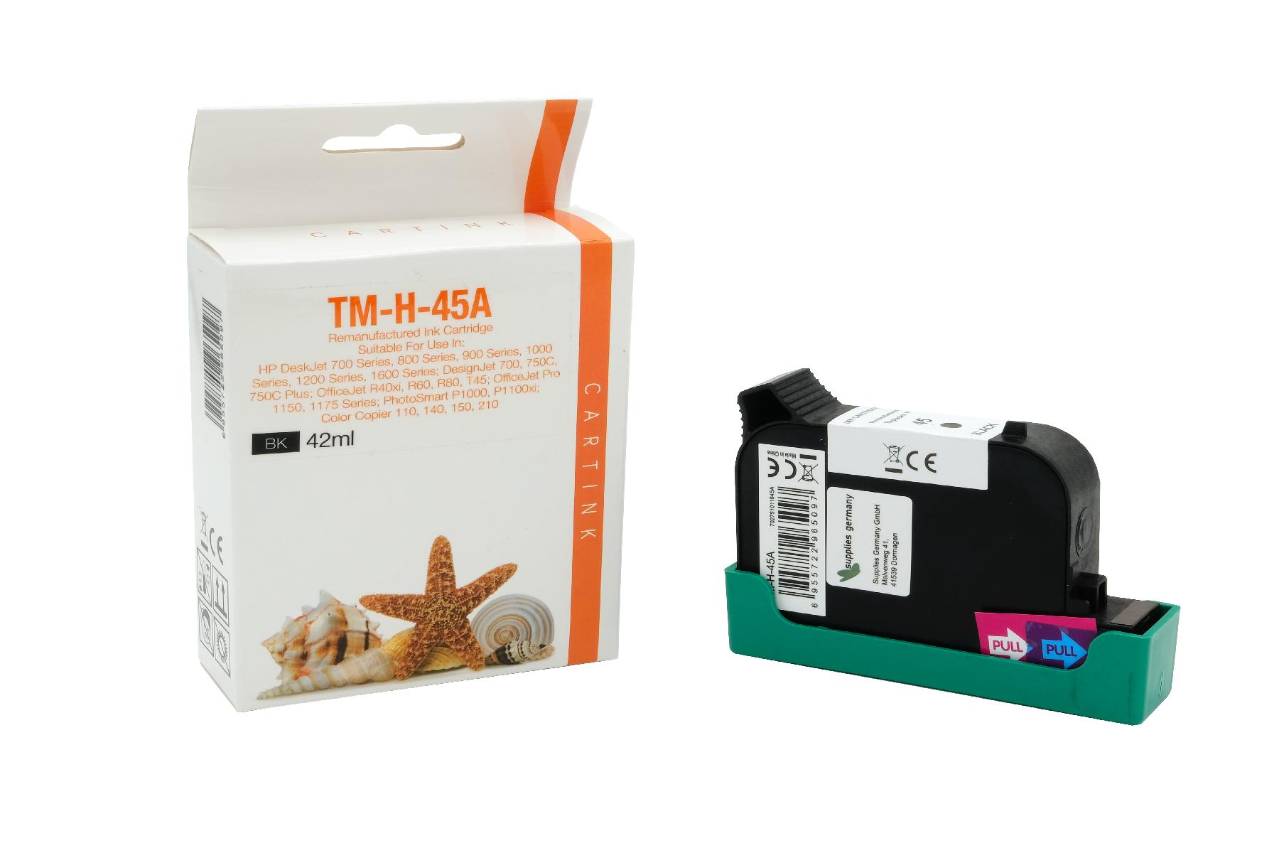 45A Refill Tinte schwarz für HP / 51645A / 42ml