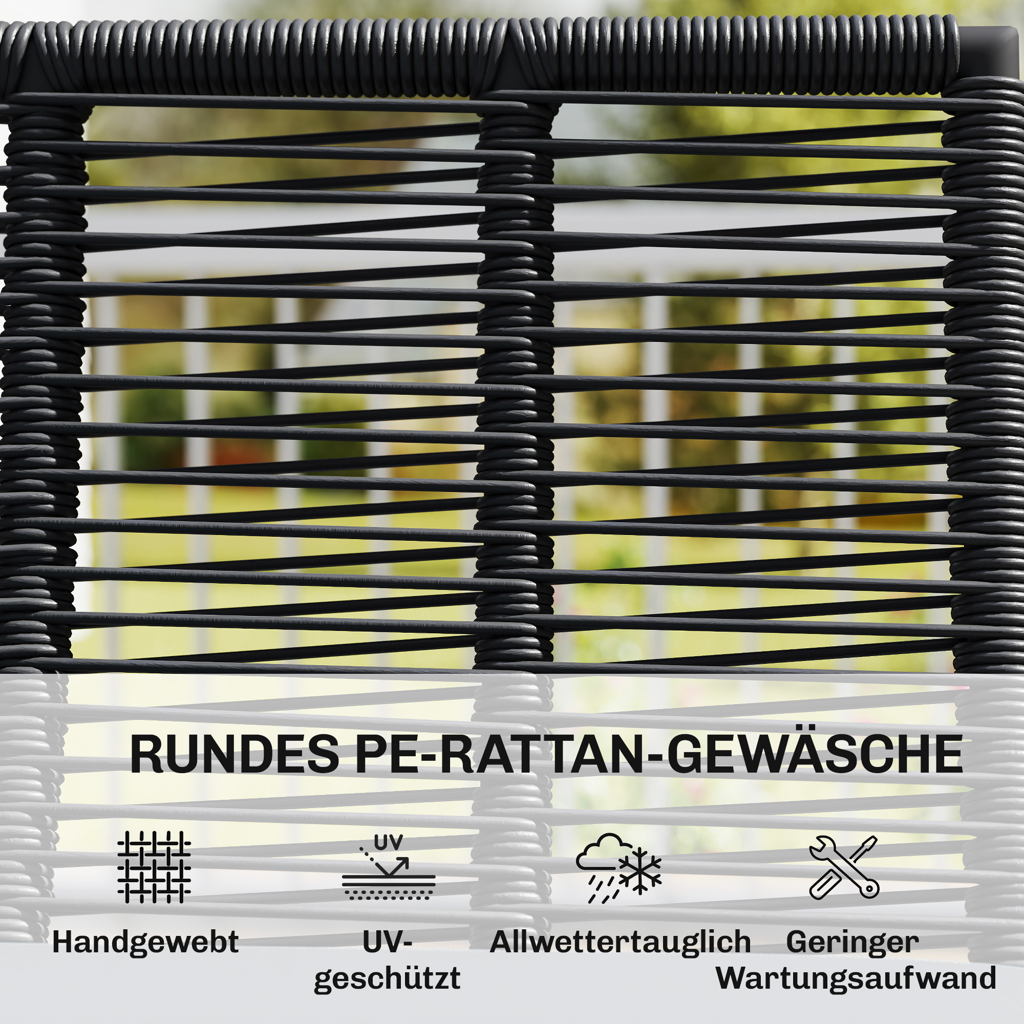 Gartensofa mit Kissen 2-Sitzer Sofa Outdoor Balkon Sofa Rattansofa Polyrattan Gartenmöbel 123 x 67 x 72 cm Hellgrau