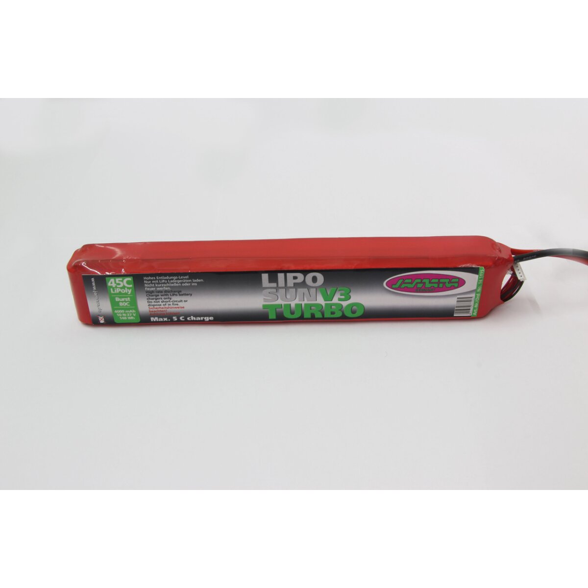 Akkupack LipoSun V3 Turbo 37V 4000mAh 148Wh 10N Stickpack 45C / 80C Burst Akkupack LipoSun V3 Turbo 37V 4000mAh 148Wh 10N Stickpack 45C / 80C Burst