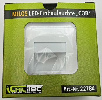 MILOS LED-Einbauleuchte "COB" weiß matt, 80x80mm, 3000k, warmweiß, 55Lumen