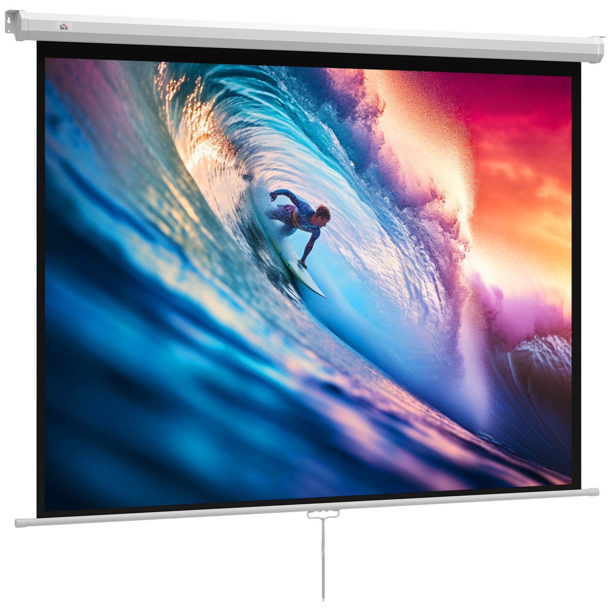 Beamer Leinwand 171 x 128 cm 84 Zoll 4:3 HD 4K Projektionsleinwand Kunststoff, Metall Heimkino