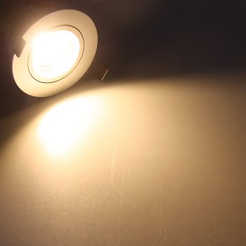 LED-Einbauleuchte "COB-7", 7W, 550lm, 3000K, 75°, Ø109xT47mm, Rahmen weiß