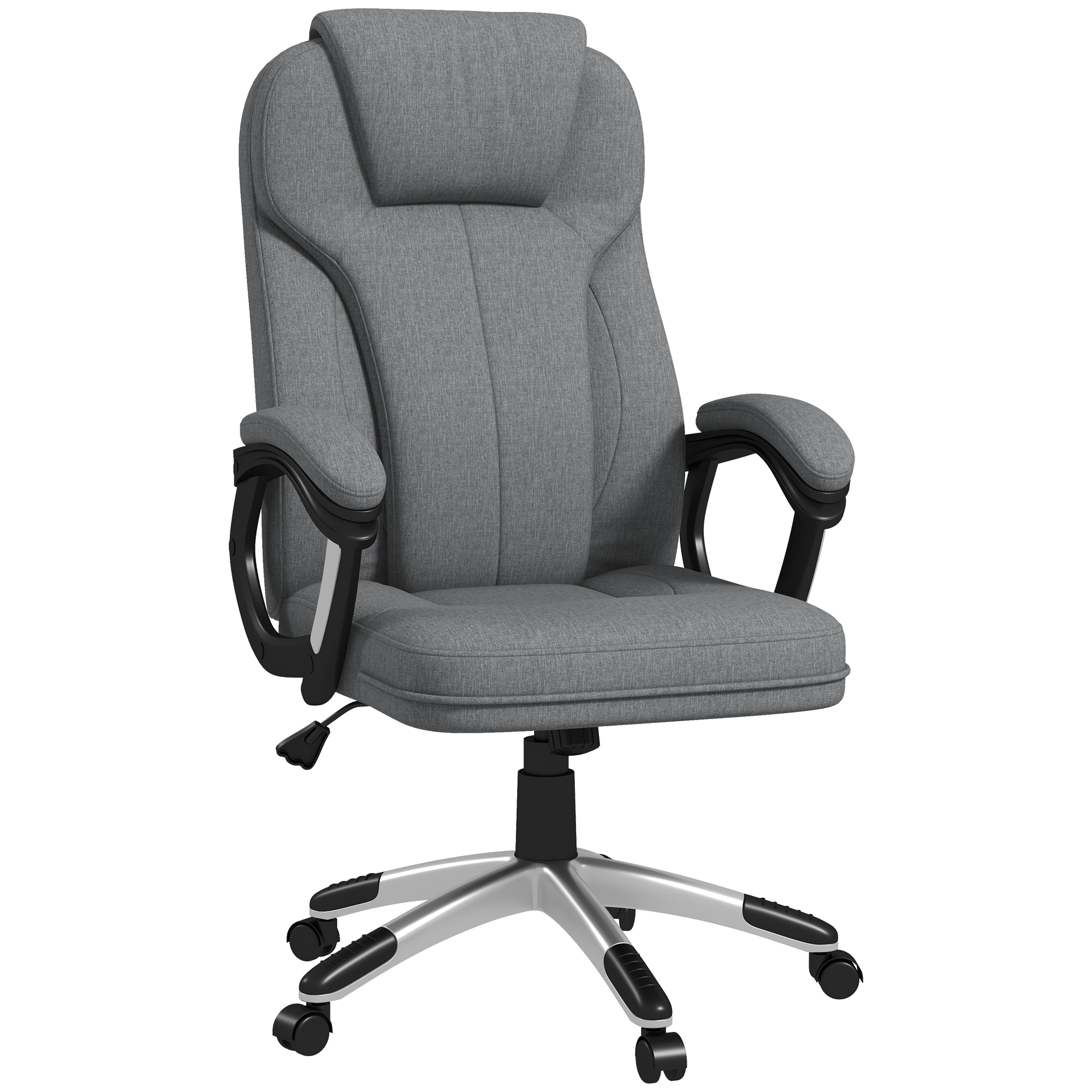 Bürostuhl Schreibtischstuhl Chefsessel, höhenverstellbar, Wippfunktion, 6 cm x 75 cm x 120 cm, Grau