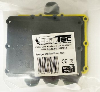 Kabelverbinderbox, 4 Anschlüsse, IP68 / 450V, 1x Eingang, 3x Ausgang