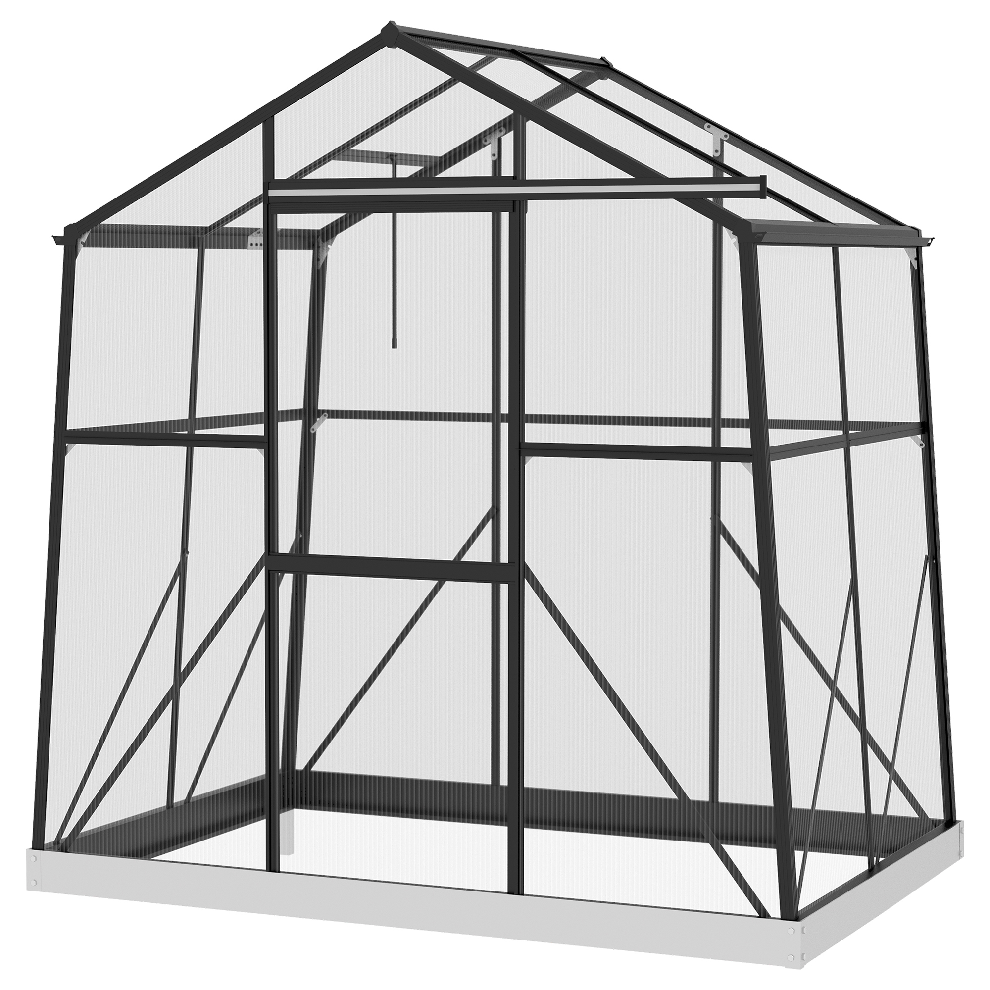 Gewächshaus Treibhaus Frühbeet, wetterbeständig, 192 x 131 x 203 cm, Schwarz