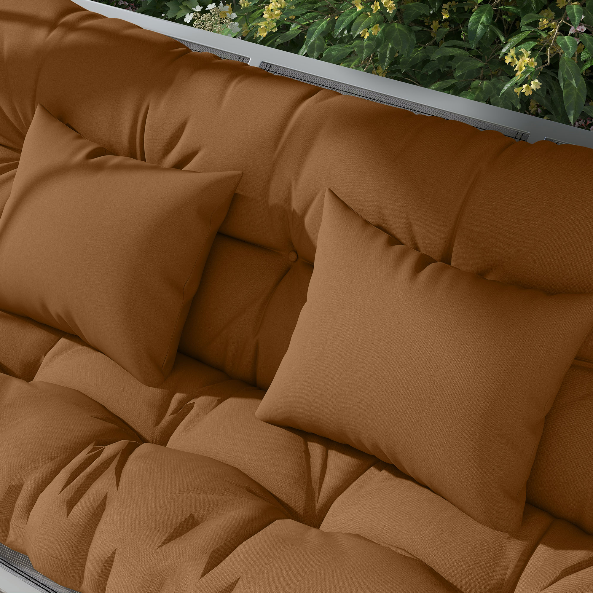 4er-Set Sitzkissen, 150x50 cm wasserabweisend Stuhlkissen mit Bindebänder, 10cm dick Bräune
