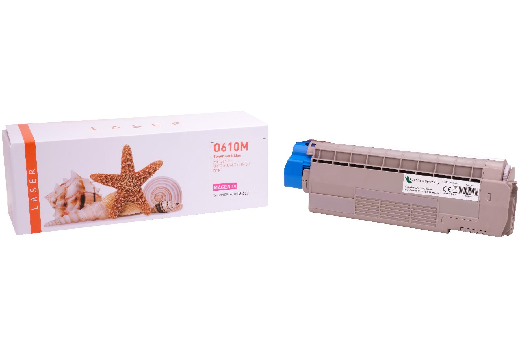 C610 alternativ Toner Magenta für OKI / 44315306 / 8.000 Seiten