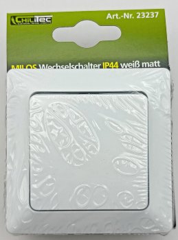 MILOS Wechsel-Schalter IP44 / 250V~/ 10A, inkl. Rahmen, UP, weiß matt