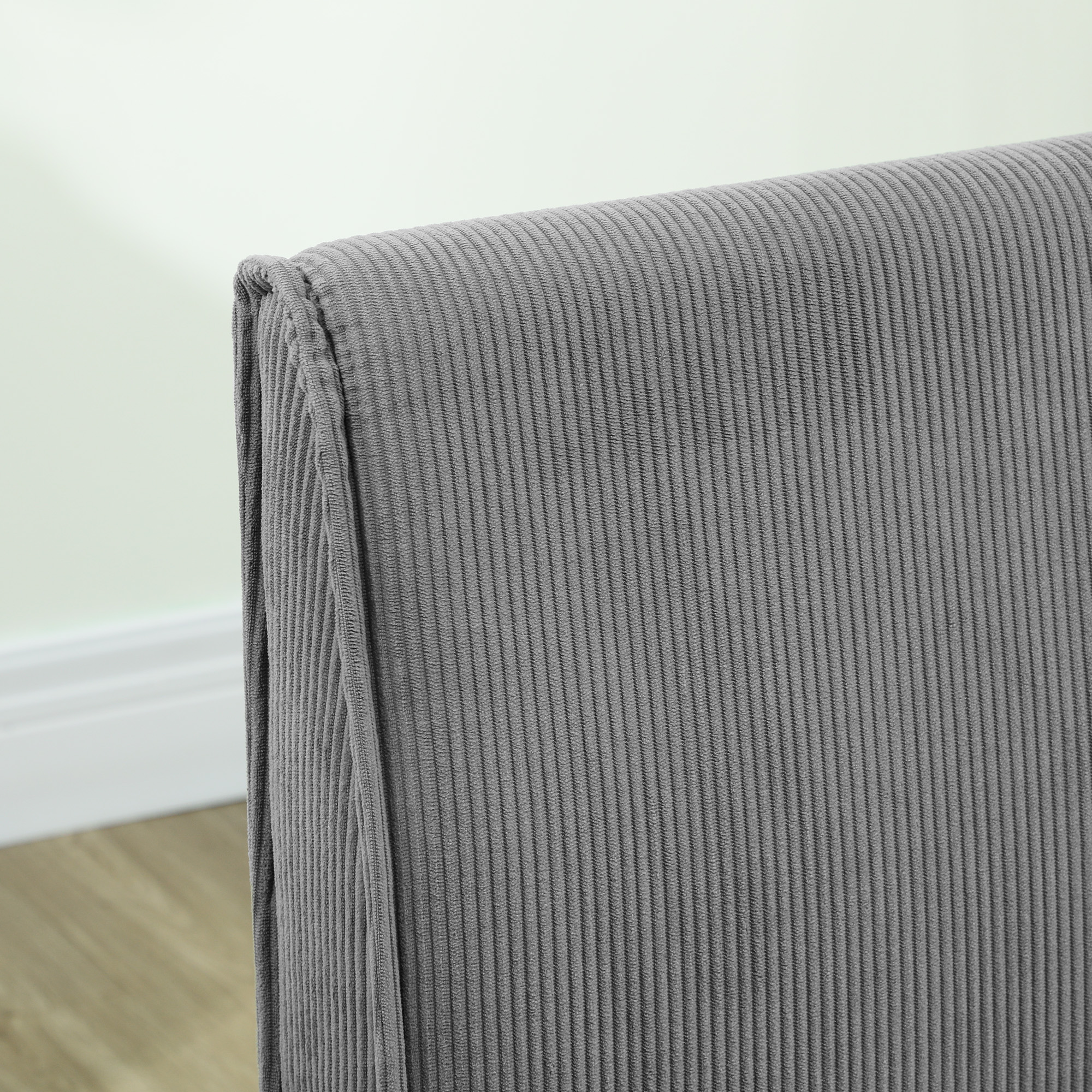 Zweisitzer-Sofa mit Cord-Bezug, dicker Polsterung und soliden Holzbeinen für Wohnzimmer, Schlafzimmer, Büro, Grau