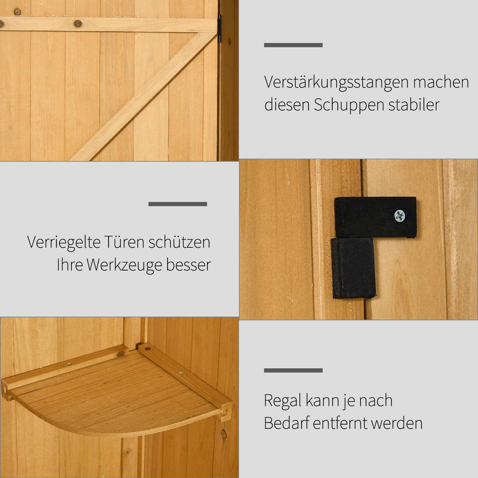 Gartenschrank Gartenhaus Gerätehaus Geräteschuppen mit Fachböden Asphaltdach Fenster Holz Gelb+Grün 77 x 54,2 x 179 cm