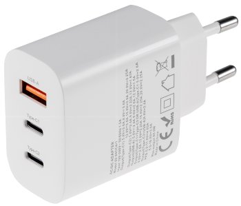 Stecker-Netzteil mit USB-C "CTN-PD65 a3" / In 100-240V~, Out 5,0V/9,0V/12,0V=, 65W