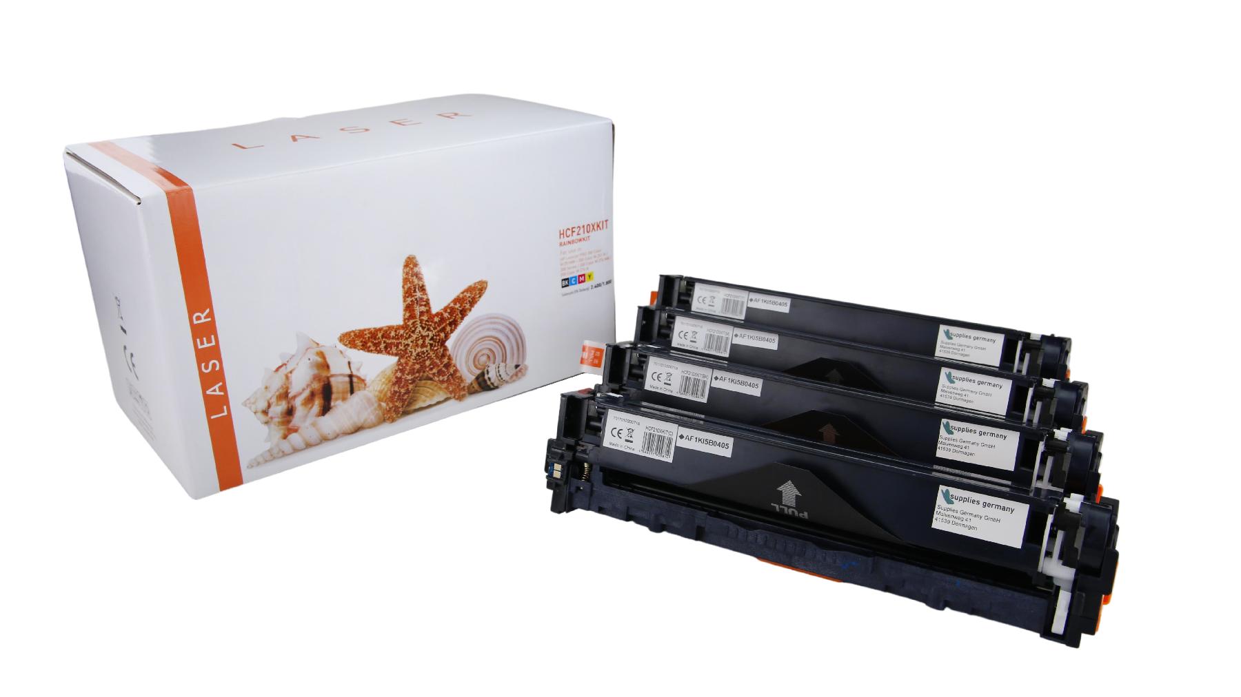 CF210XKIT alternativ Toner Rainbowkit für H / CF210X / BK2.400 / CMY1.800 Seiten