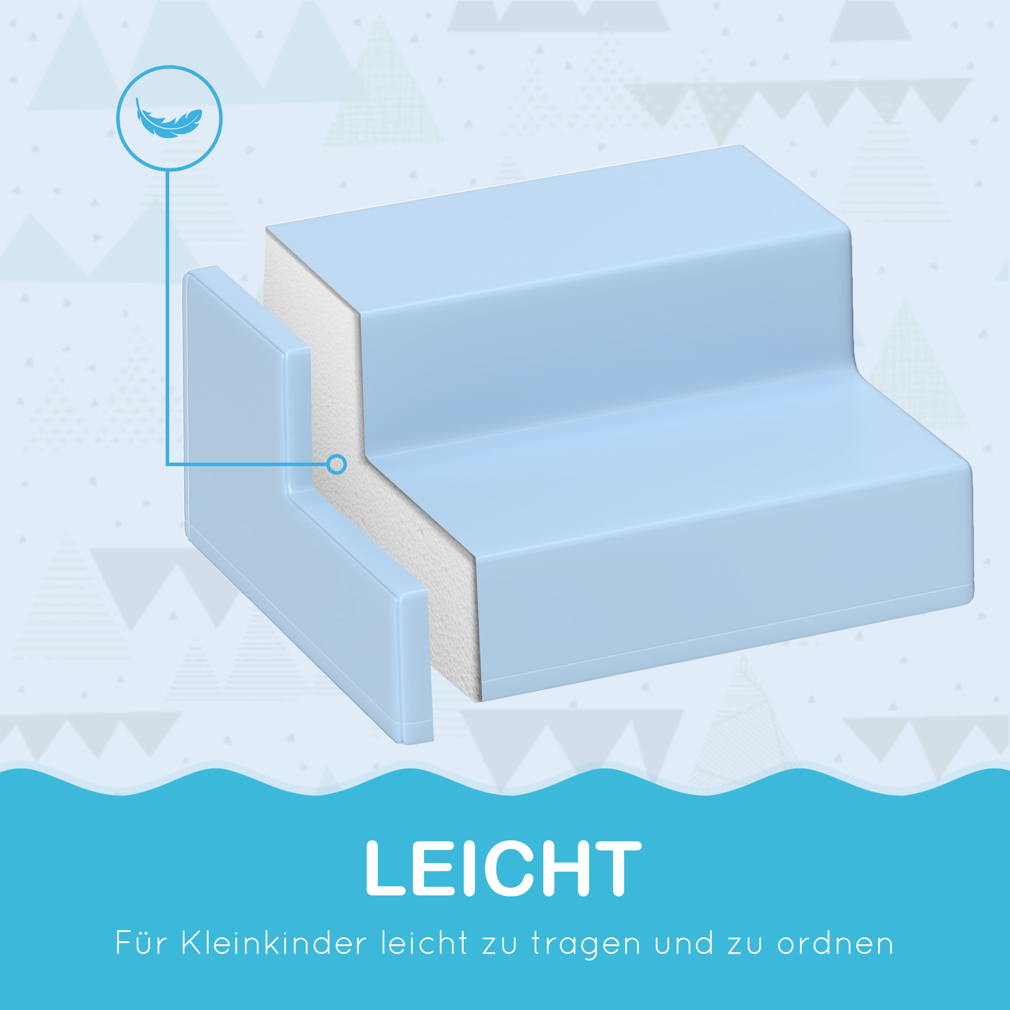 Saftbaustein-Set für Kinder, Kletter- und Krabbelspielzeug, weiches Kunstleder, EPE-Schaum, Mehrfarbig