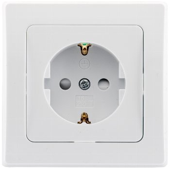 DELPHI Schutzkontakt-Steckdose, UP, weiß, 250V~/ 16A, inkl. Rahmen, Steckanschluss