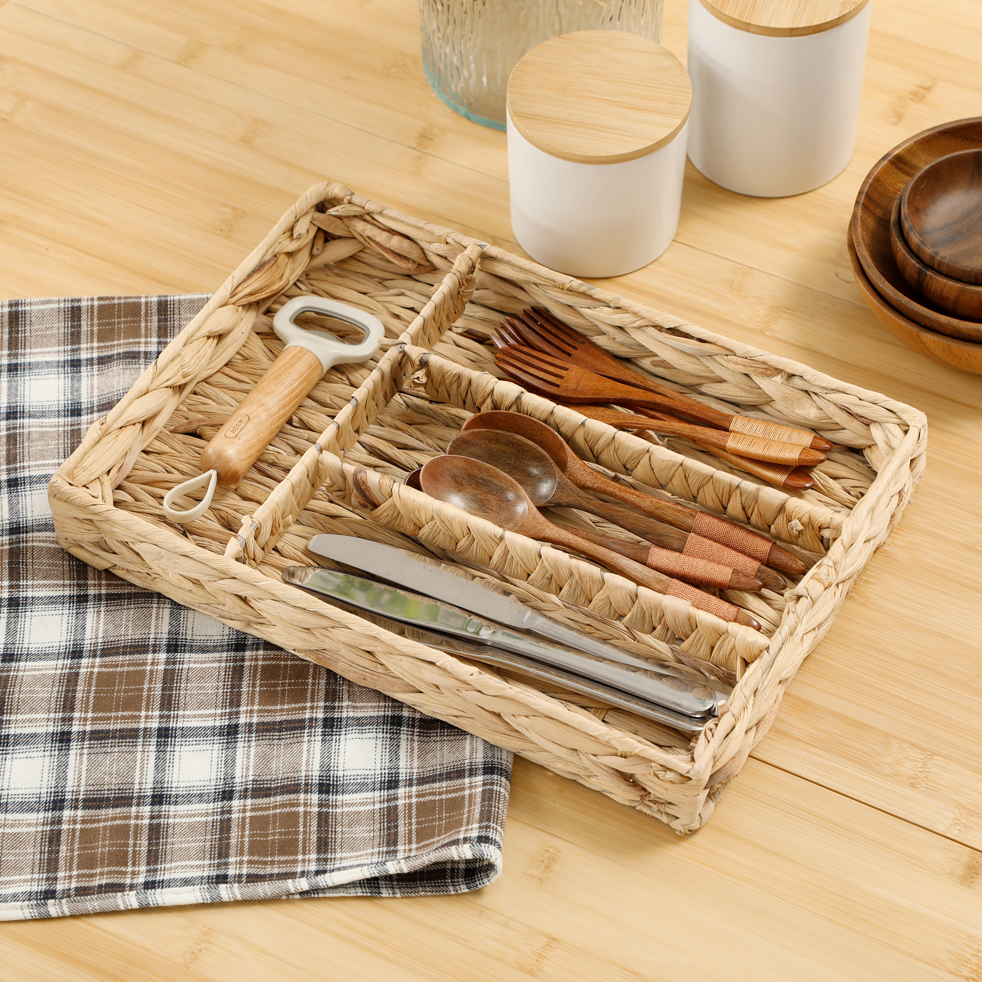 2er-Set Aufbewahrungskorb mit Fächern zur Organisation von Gegenständen, für Wohnzimmer, Küche, Schlafzimmer