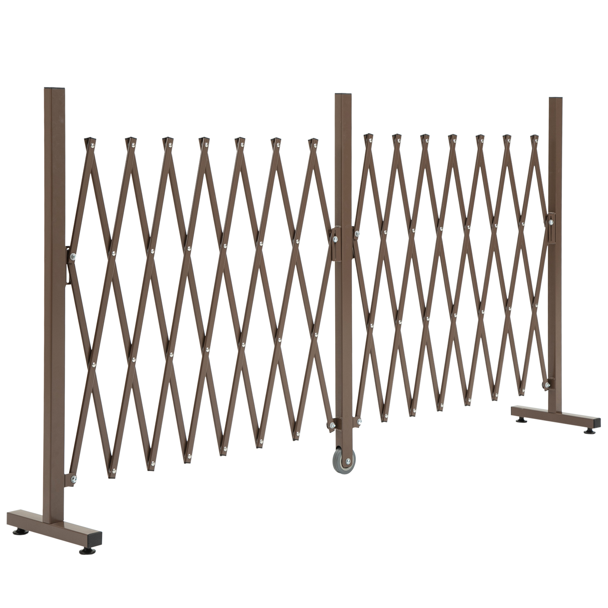 Scherengitter Absperrgitter Scherensperre ausziehbar 52-405cm Garten Alu Braun H103,5cm