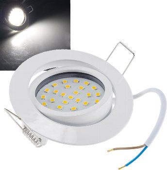 LED-Einbauleuchte "Flat-32" neutralweiß - 80x32mm, 5W, 590lm, weißes Gehäuse LED-Einbauleuchte "Flat-32" neutralweiß - 80x32mm, 5W, 590lm, weißes Gehäuse