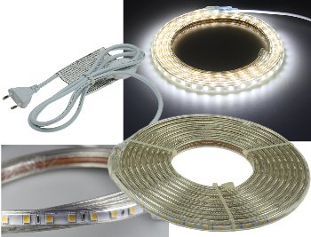 LED-Stripe "Ultra-Bright" 230V, 5,0m - 630 Lumen/Meter, weiß LED-Stripe "Ultra-Bright" 230V, 5,0m - 630 Lumen/Meter, weiß