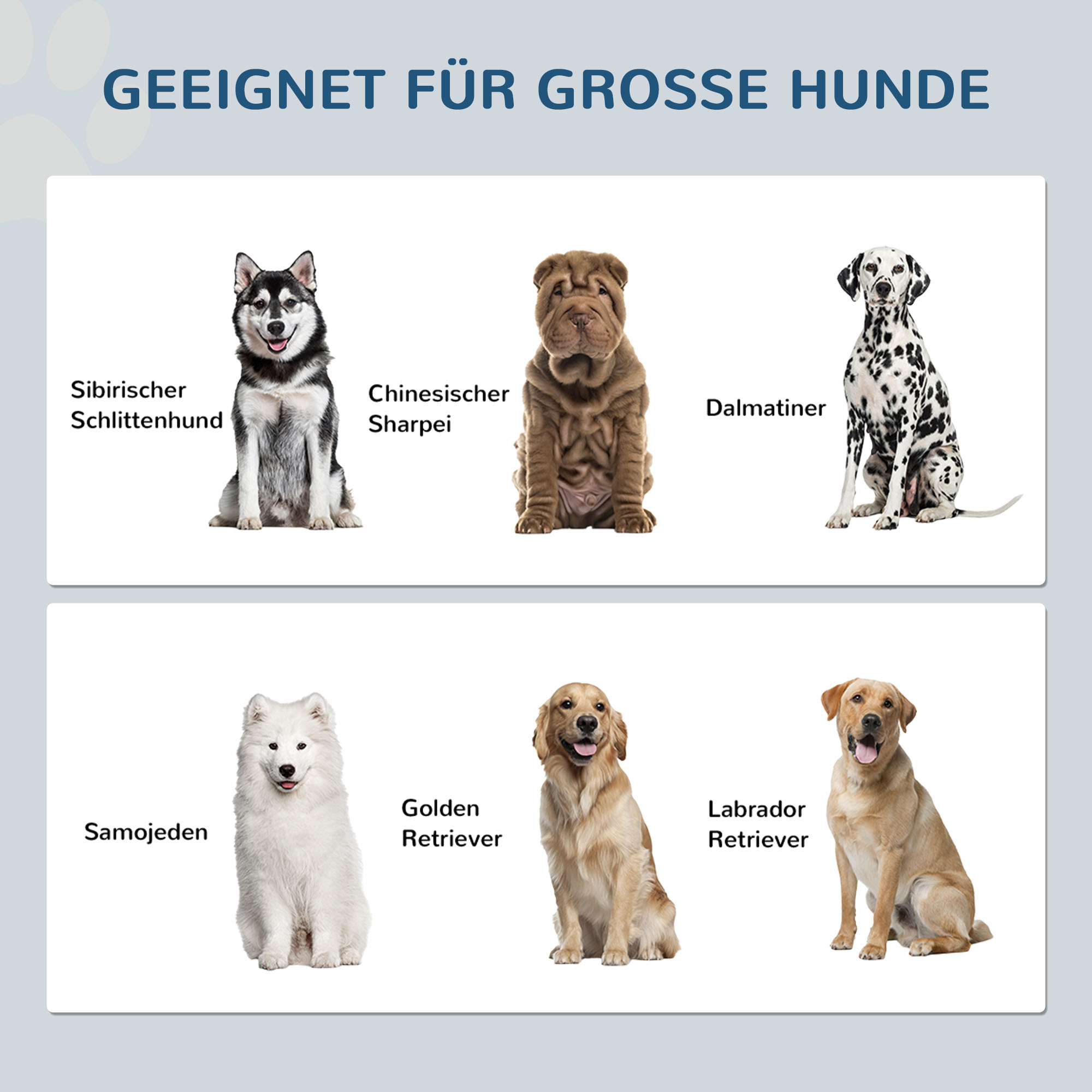 erhöhte Futterstation für große Hunde, 2 Edelstahlnäpfe, Stauraum, 35,5x60x30 cm, Grau