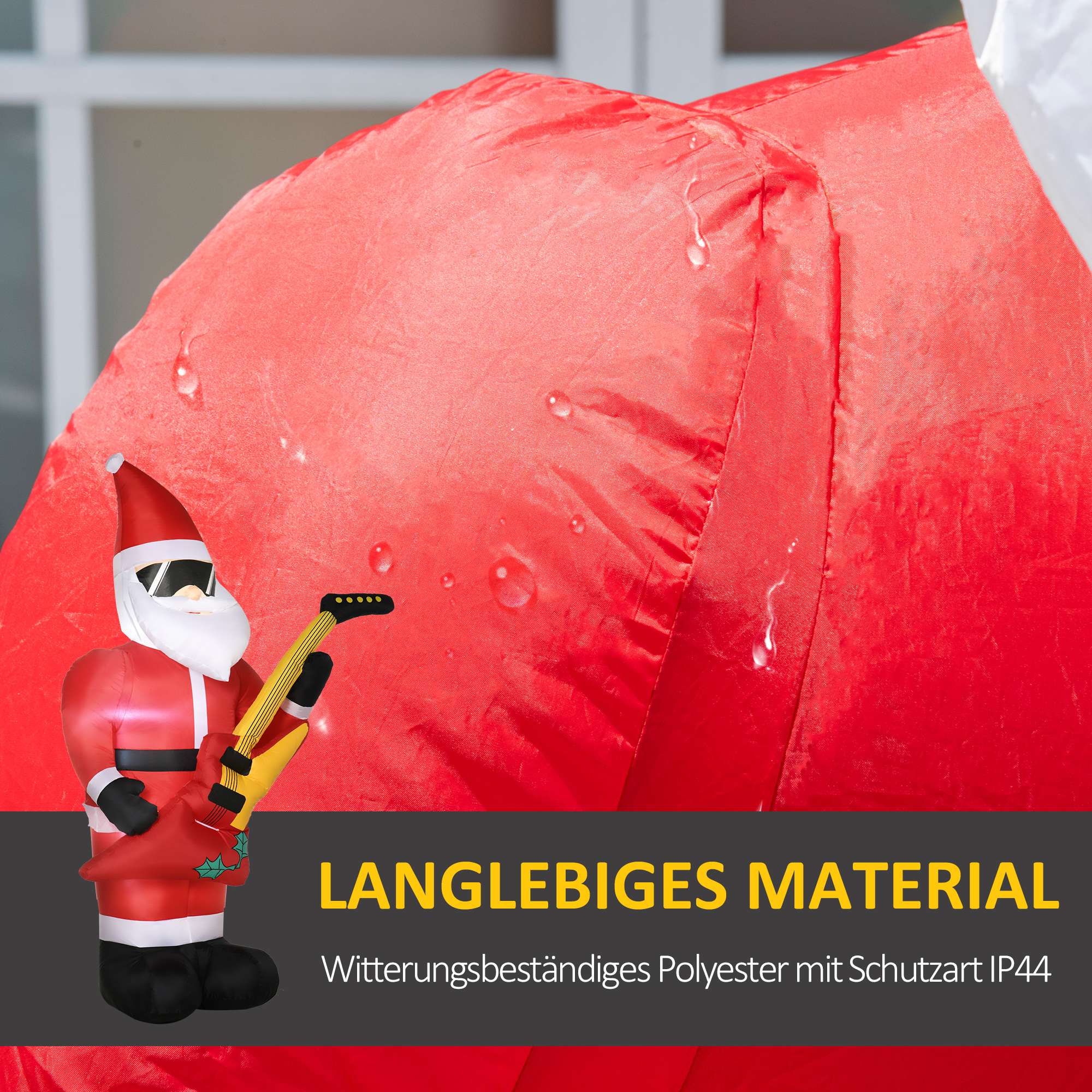 Weihnachtsdeko Aufblasbarer Weihnachtsmann Outdoor-Weihnachtsdekoration, inkl. Gebläse, 140 m, Rot + Weiß