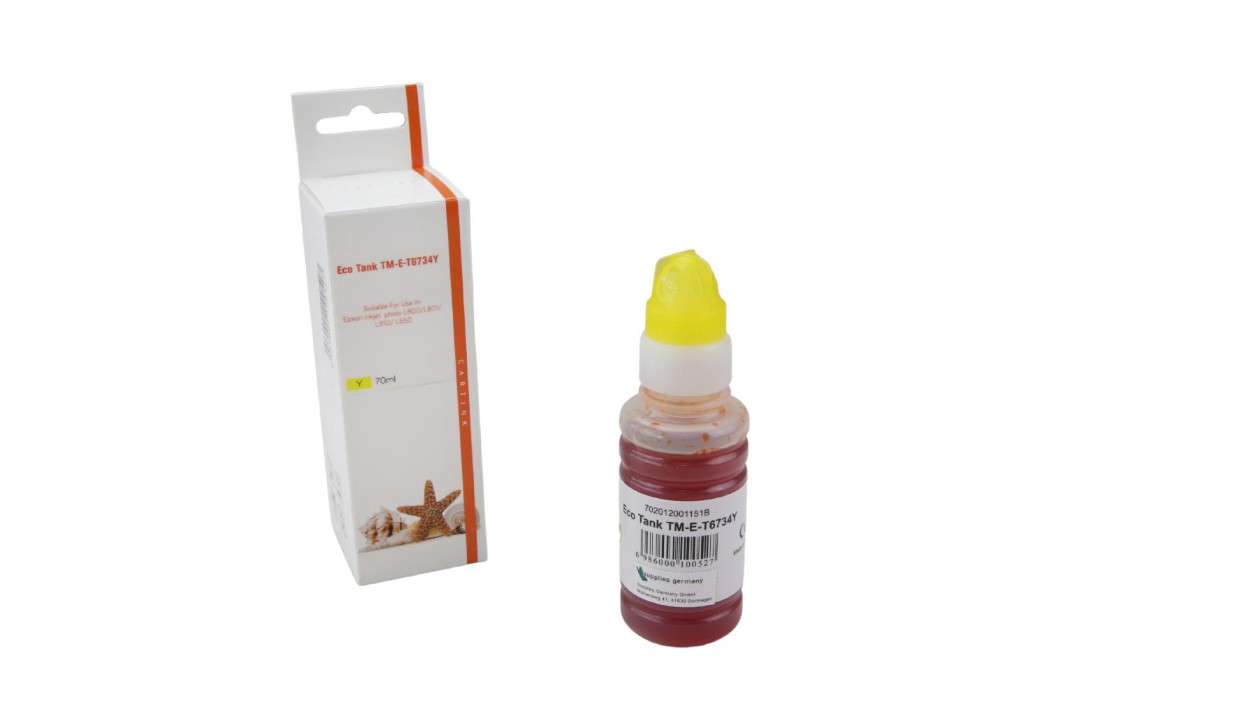 T6734Y Eco Tank Nachfüllflasche gelb für Epson / T6734Y / 70ml