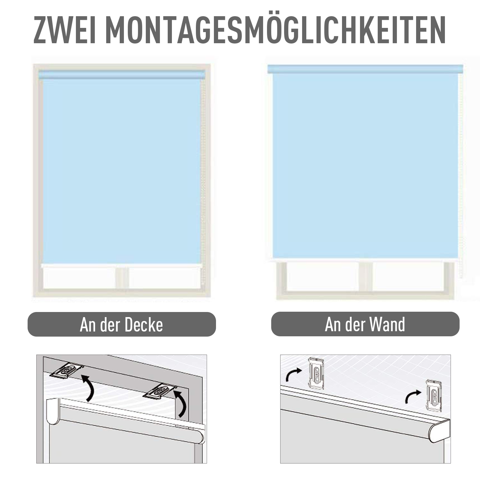 Senkrechtmarkise Balkonmarkise Vertikalmarkise Windschutz Seitenrollo Sichtschutz mit Handkurbel Polyesterstoff+Aluminium Grau 200 x 120 cm