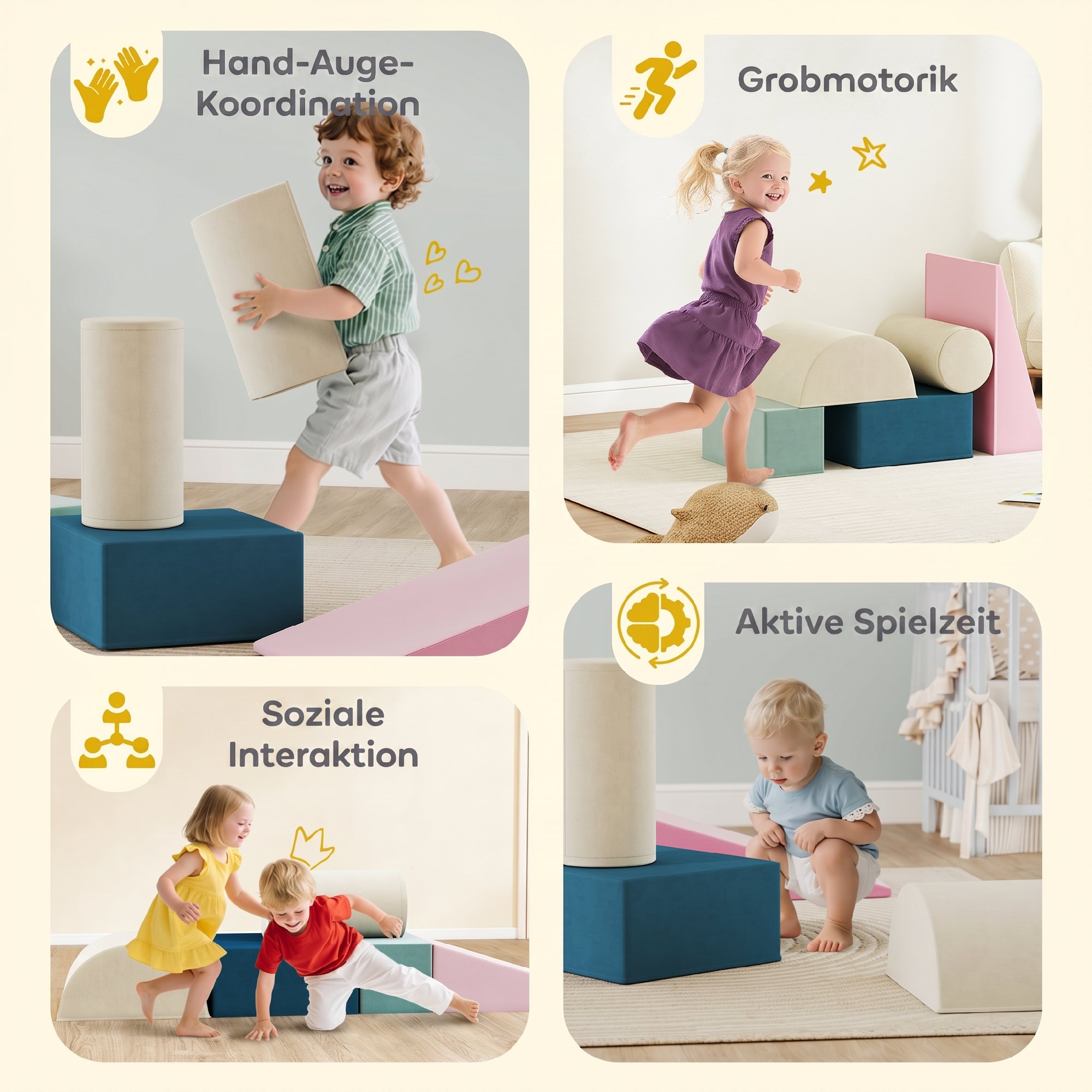 Kletterspielzeug für Kleinkinder mit abnehmbarem Bezug, Indoor-Spielset zum Krabbeln und Rutschen