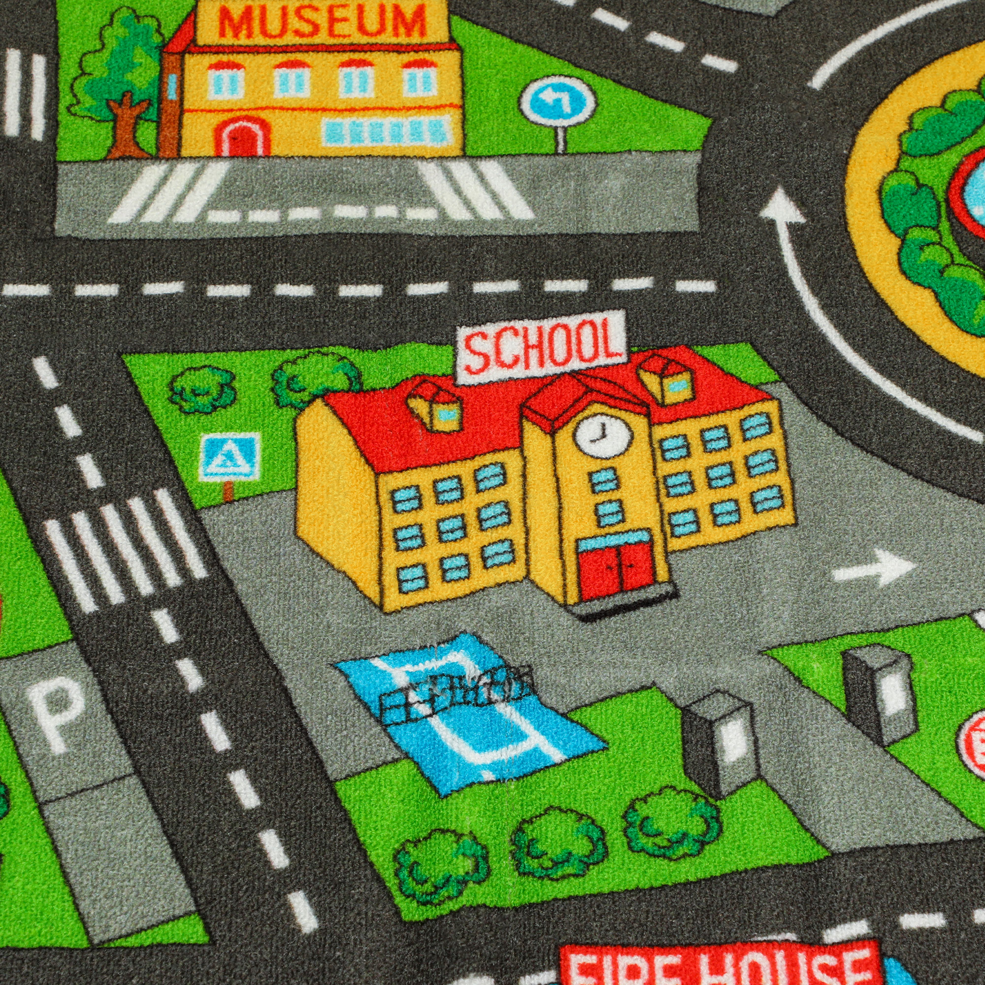 Krabbelmatte Baby, Spielmatte 200x150x0,5cm, Rutschfest Krabbeldecke mit Rutschfester Unterseite Stadtmotiv für Kinderzimmer