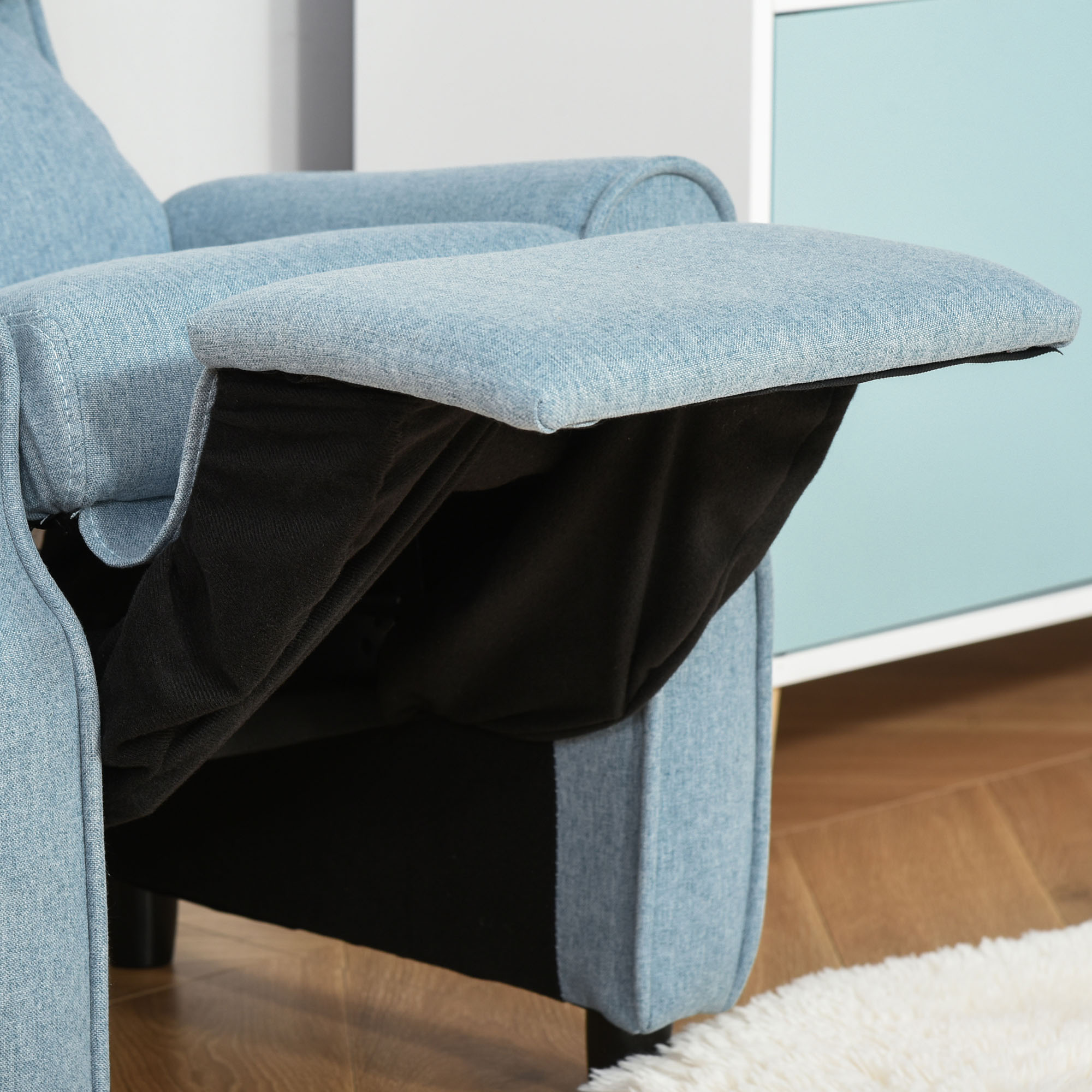 Kindersofa Kindersessel mit Fußstütze Armlehne verstellbare Rückenlehne Relaxsessel Kindercouch Stuhl Liegecouch Kinder Sofa für 3-5 Jahre Jungen und Mädchen Blau