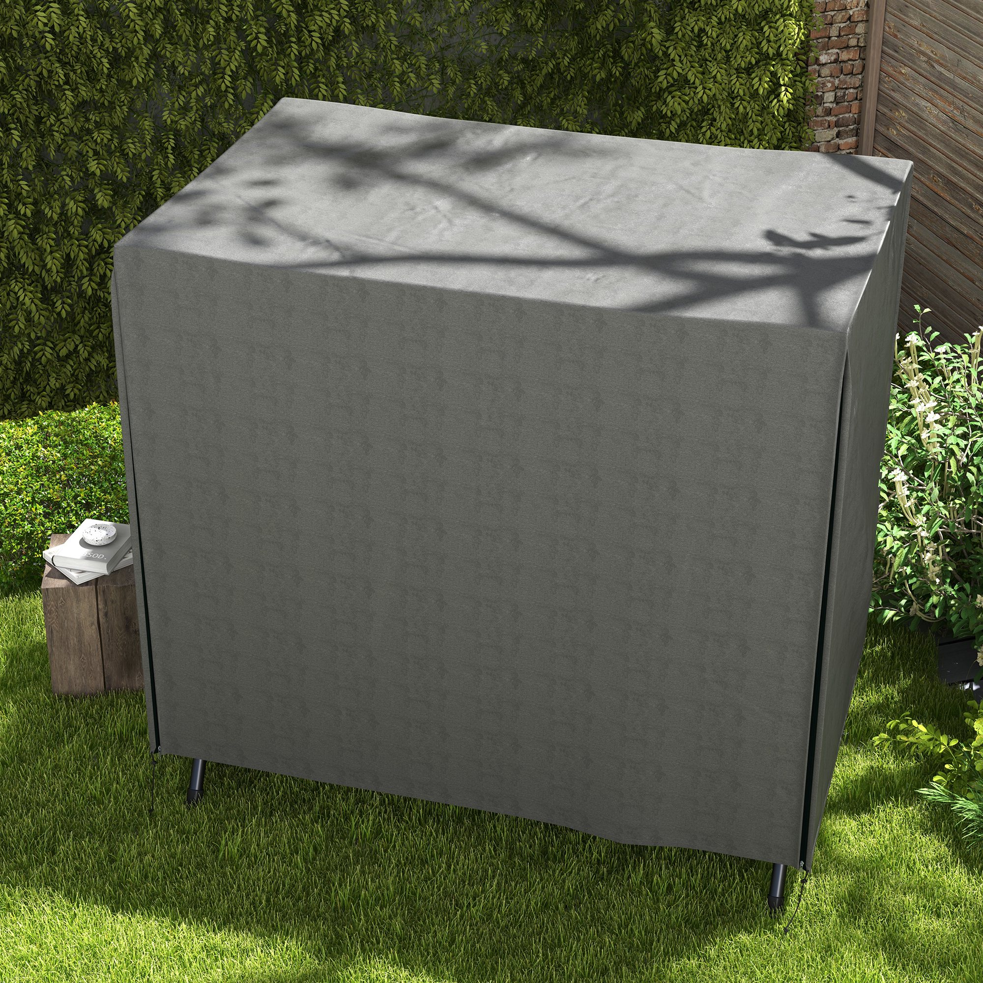 Abdeckung für Gartenschaukel, Schutzhülle für Hollywoodschaukel, Abdeckhaube, wasserfest, 177 x 114 x 152 cm, Grau