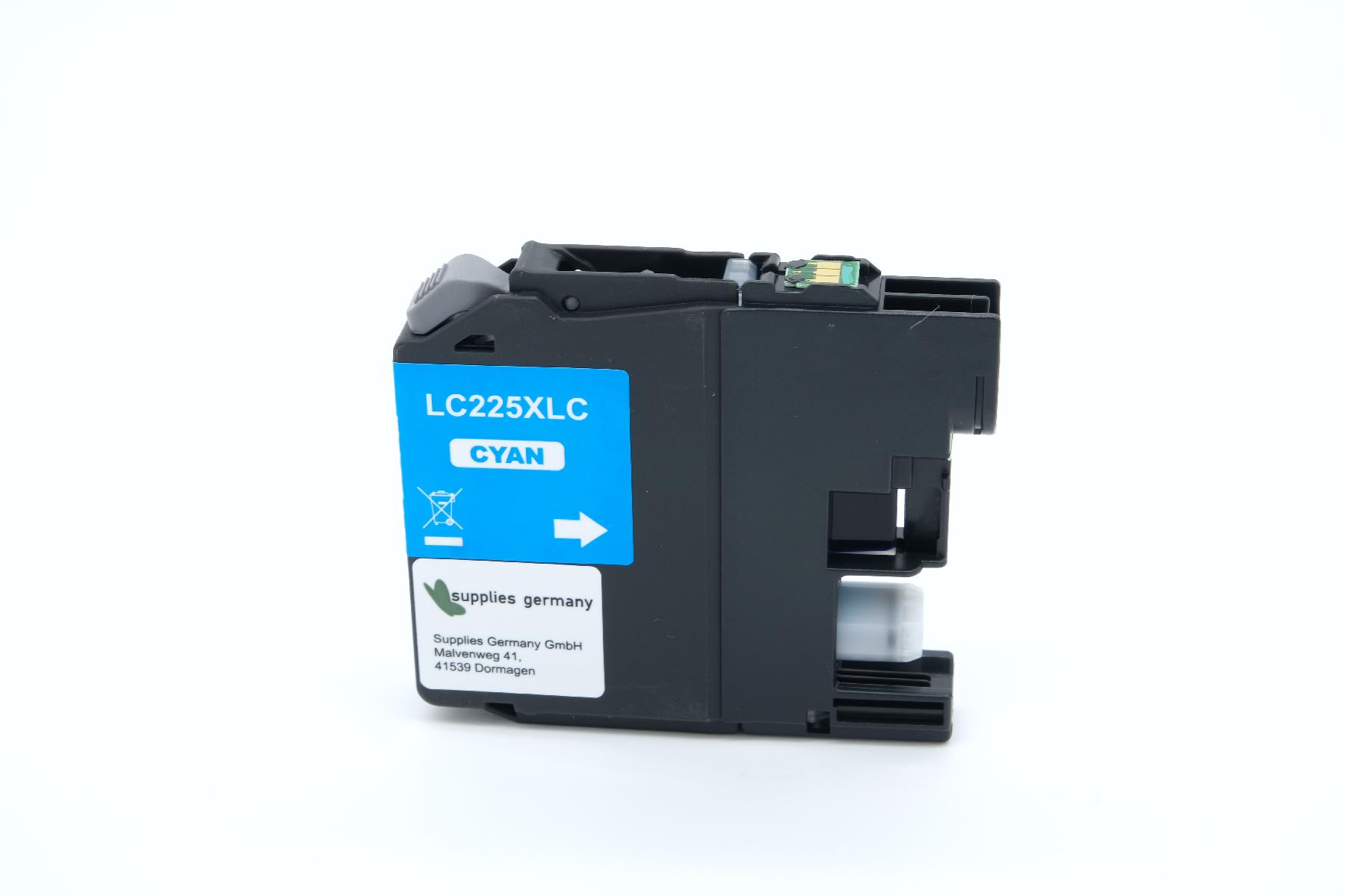 LC225XLC alternativ Tinte cyan für Brother / LC225XLC / 11ml