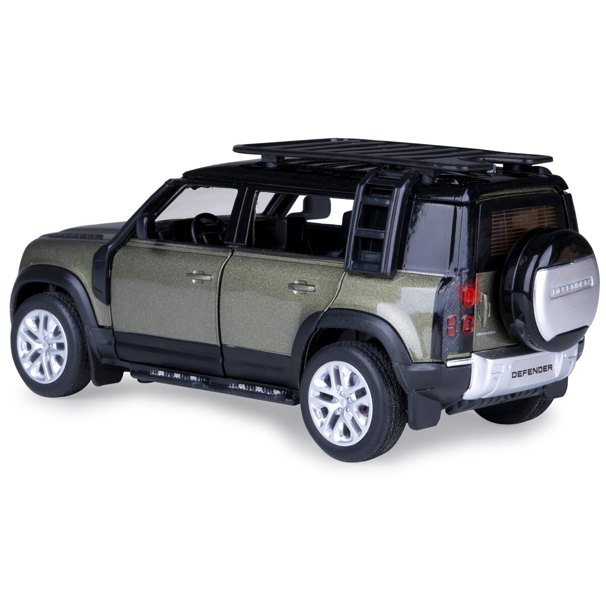 Land Rover Defender 110 Diecast 1:32 grün inkl. Knopfzellen