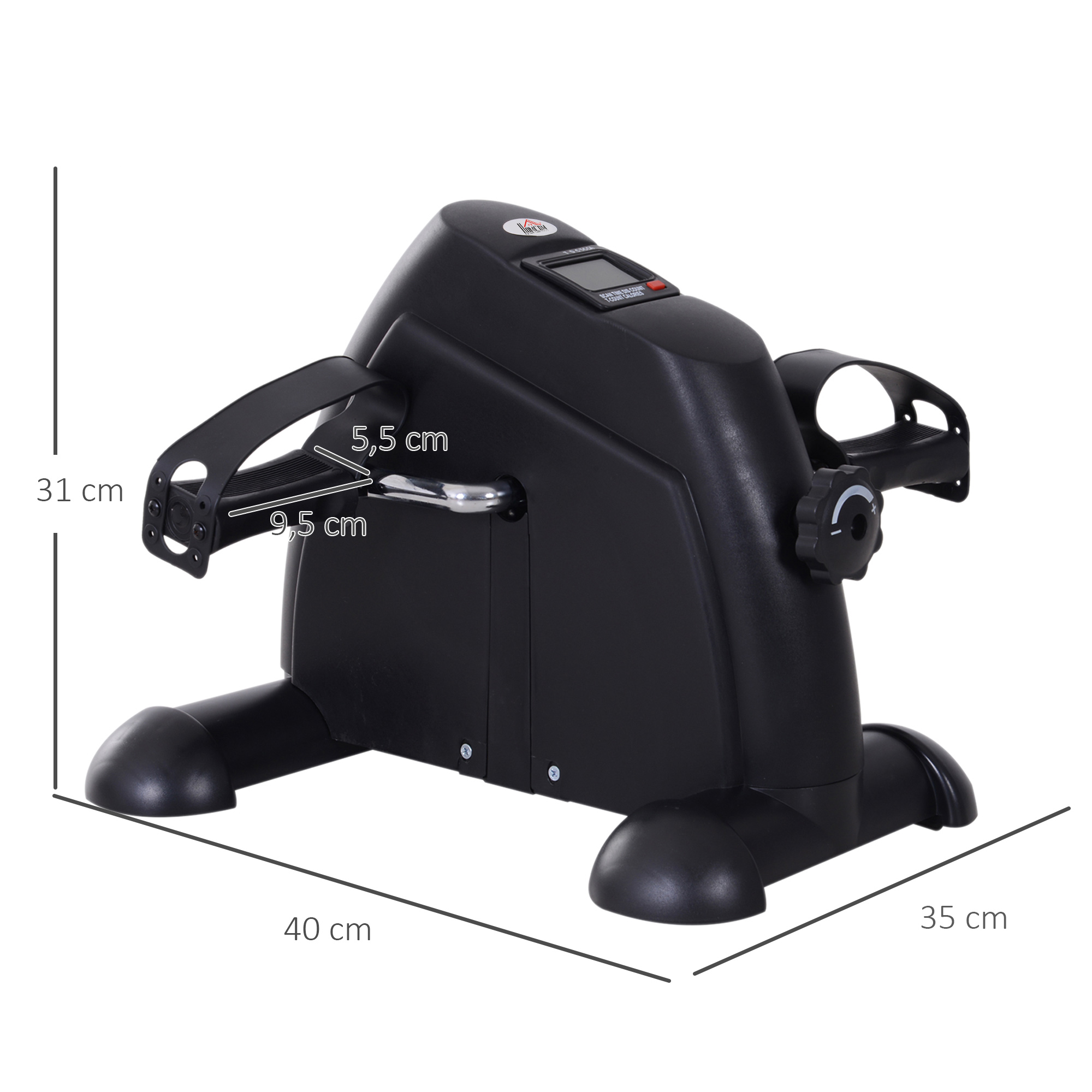 Mini Heimtrainer Arm-und Beintrainer Pedaltrainer für Senioren mit LCD-Display verstellbarer Widerstand Fitnessbike Hometrainer für Zuhause Heim Büro 35 x 40 x 31 cm Schwarz