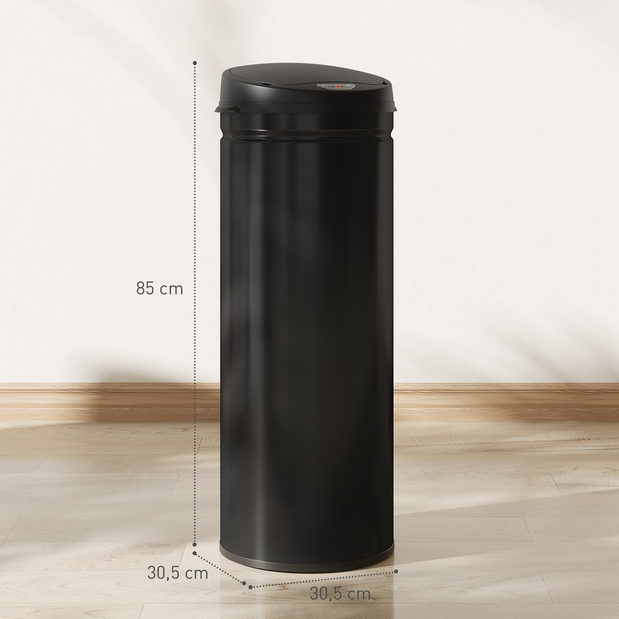 50 Liter Sensor-Mülleimer mit Soft-Close-Funktion, berührungsfreier Abfalleimer aus Edelstahl für hygienische Küchen