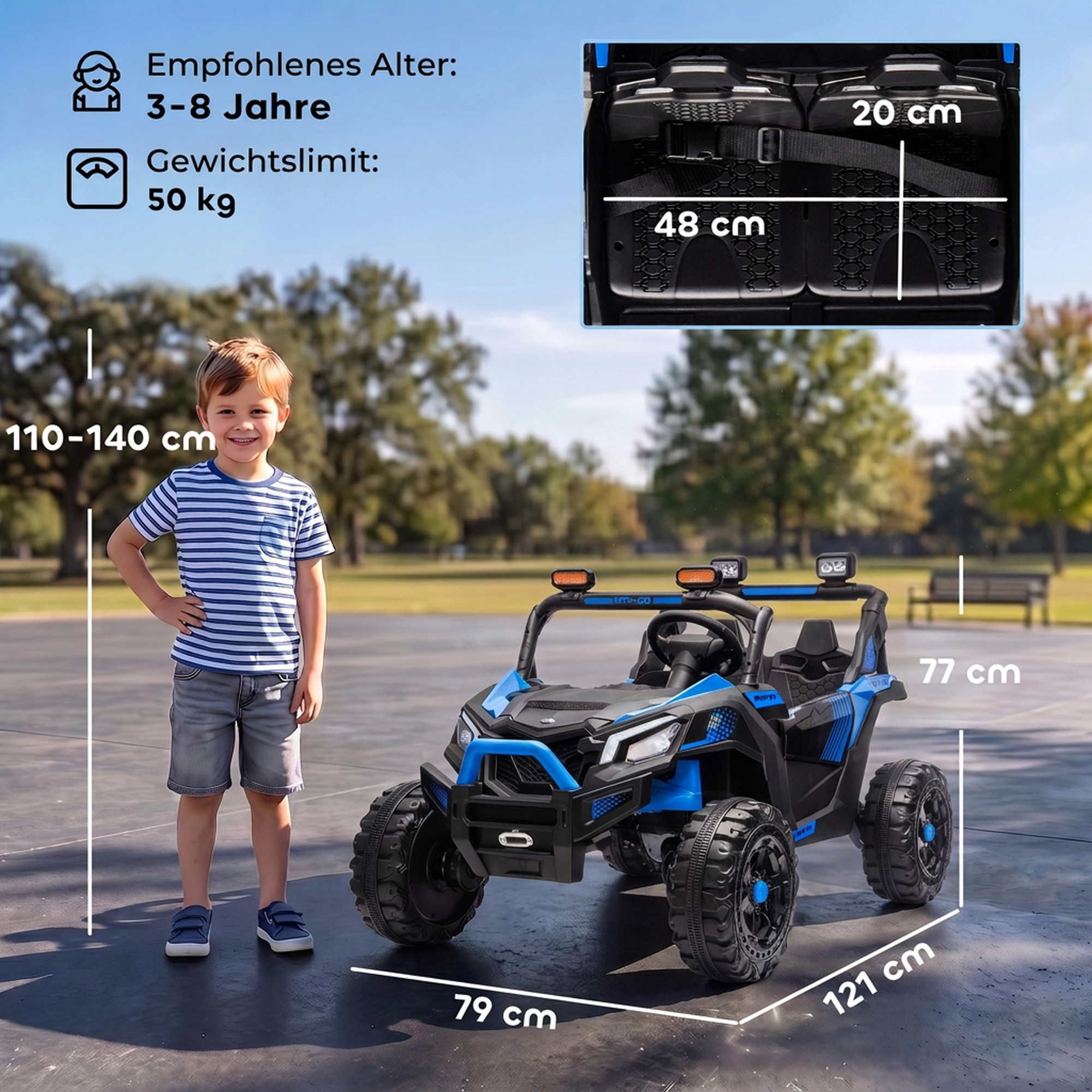 Kinder Elektroauto 24V 2 Sitzer Kinderauto UTV mit Lithium-Akku 2,4 GHz Fernbedienung 2 x 120W Motoren Softstart