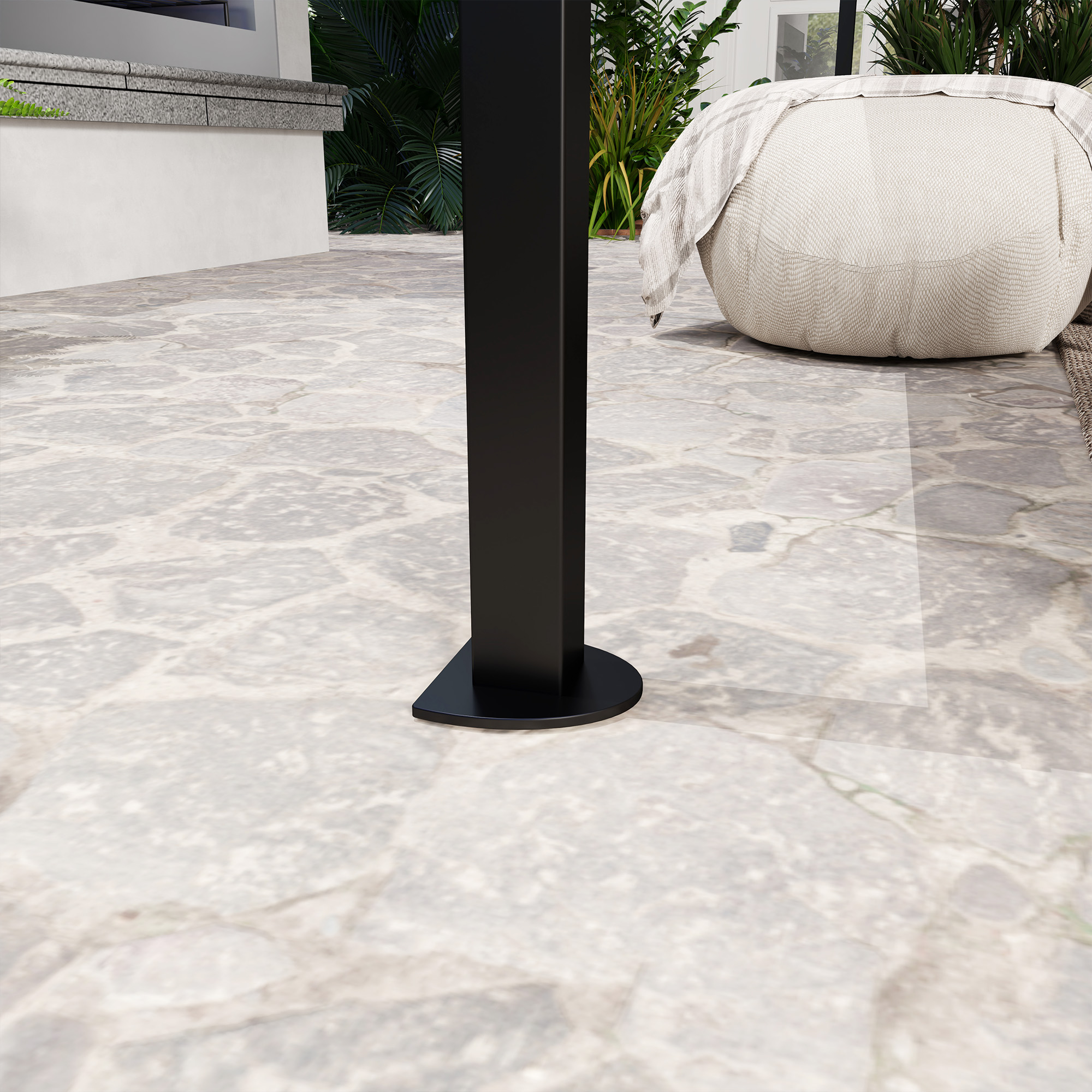 Pavillon mit klappbarer Dacherweiterung wetterfest 3 x 2,5 m Cremeweiß