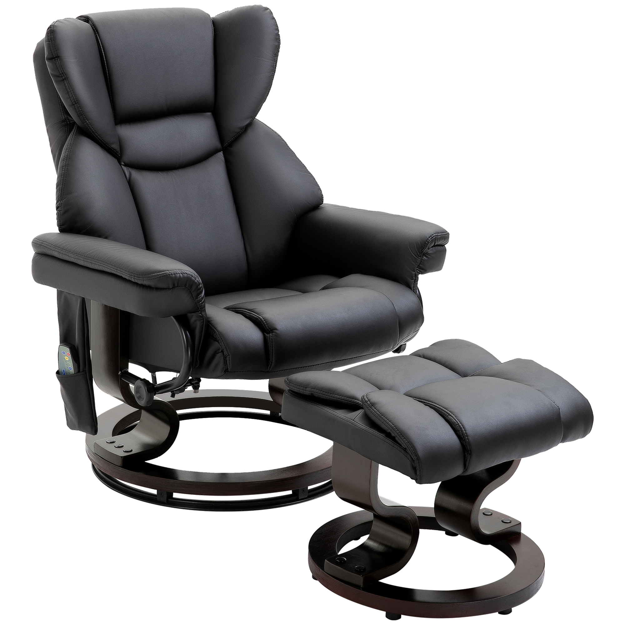 Relaxsessel mit Massagefunktion Fußhocker Liegefunktion Kunstleder 79 x 82 x 101 cm